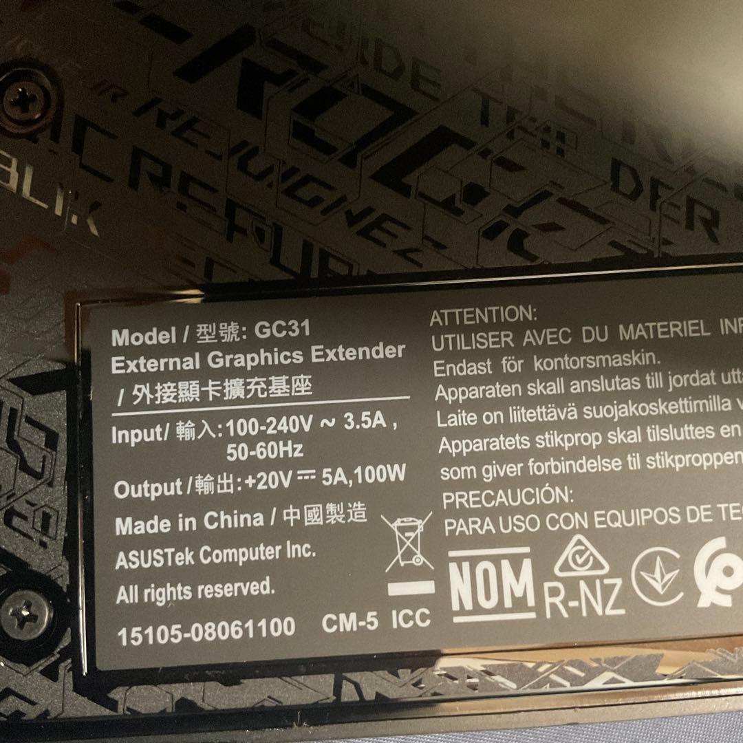 グラフィックボード・グラボ・ビデオカード ASUS ROG XG MOBILE GC31S-026 BLACK