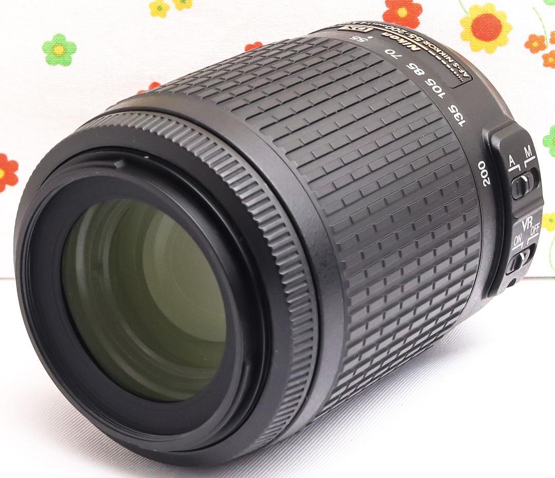 美品 ニコン Nikon AF-S 55-200m☆望遠レンズ☆付属品多数！
