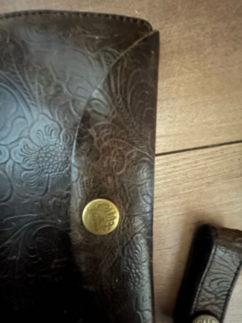 CALEE レザーウォレット　ウォレットチェーン　カービング