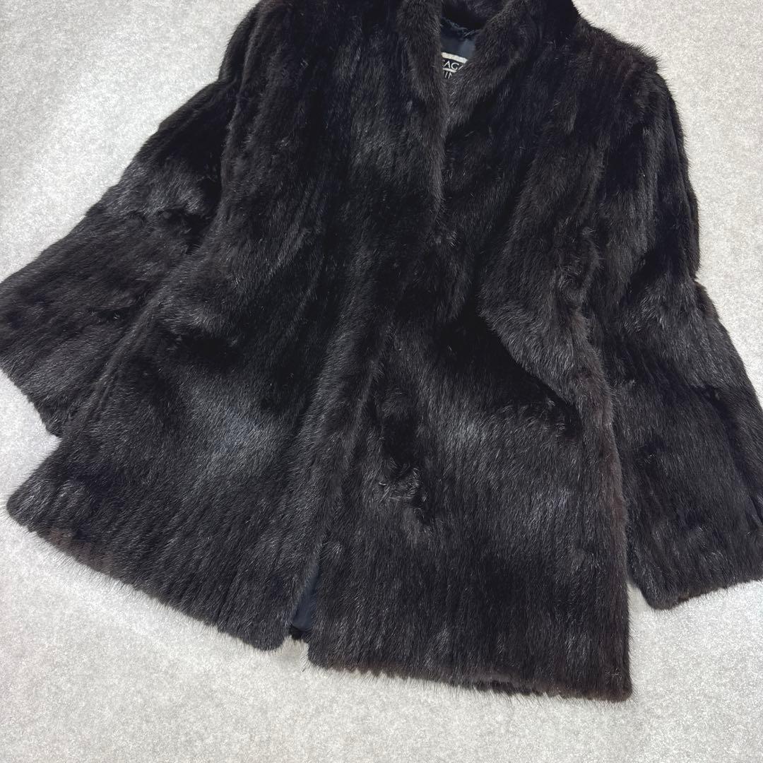 SAGA MINK サガミンク リアルファー ファーコート 毛皮 内ドローコード