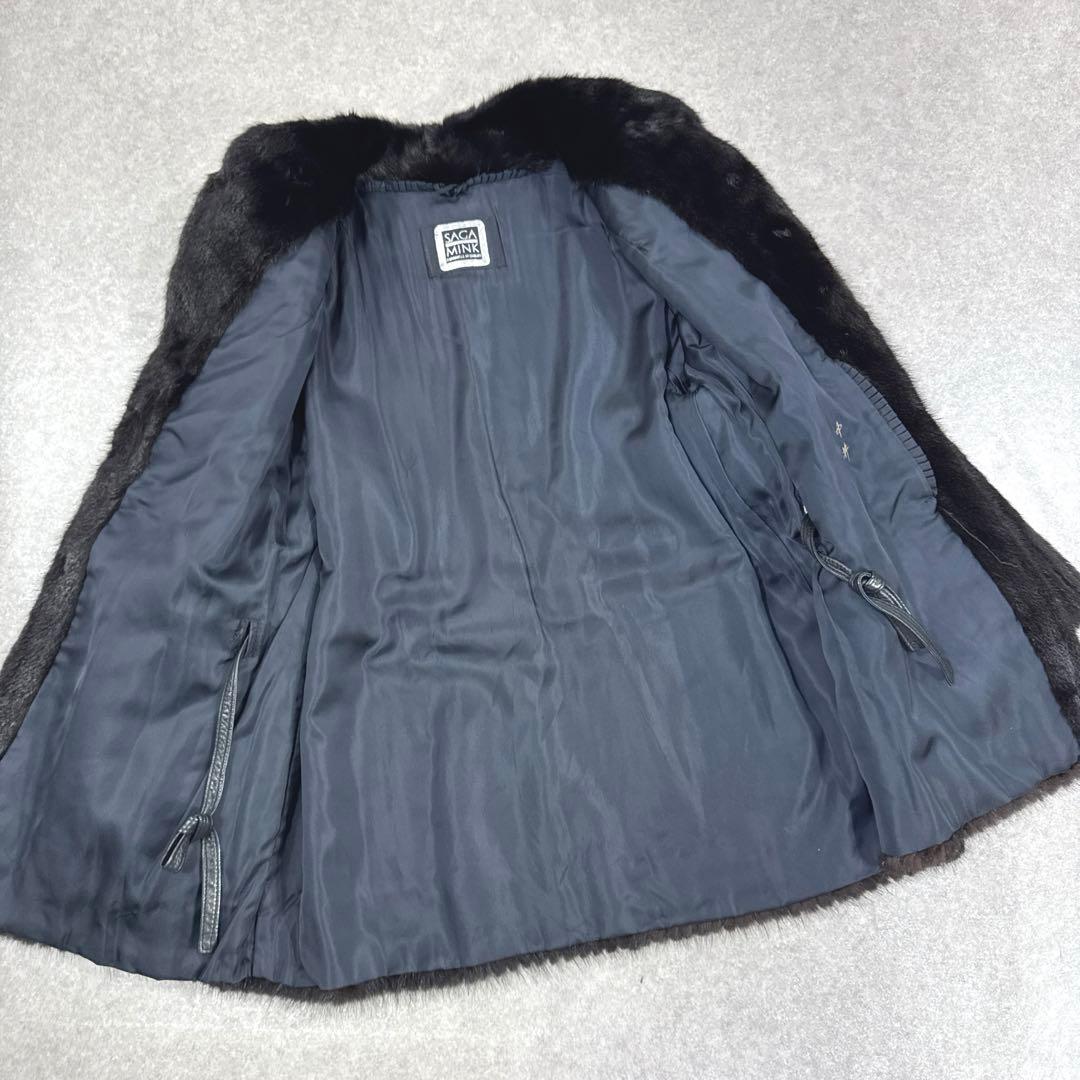 SAGA MINK サガミンク リアルファー ファーコート 毛皮 内ドローコード