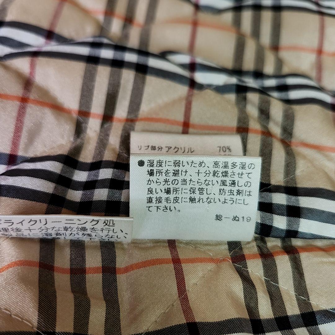バーバリー ノバチェック裏地 モッズコート 中綿コート ラクーンファー 38