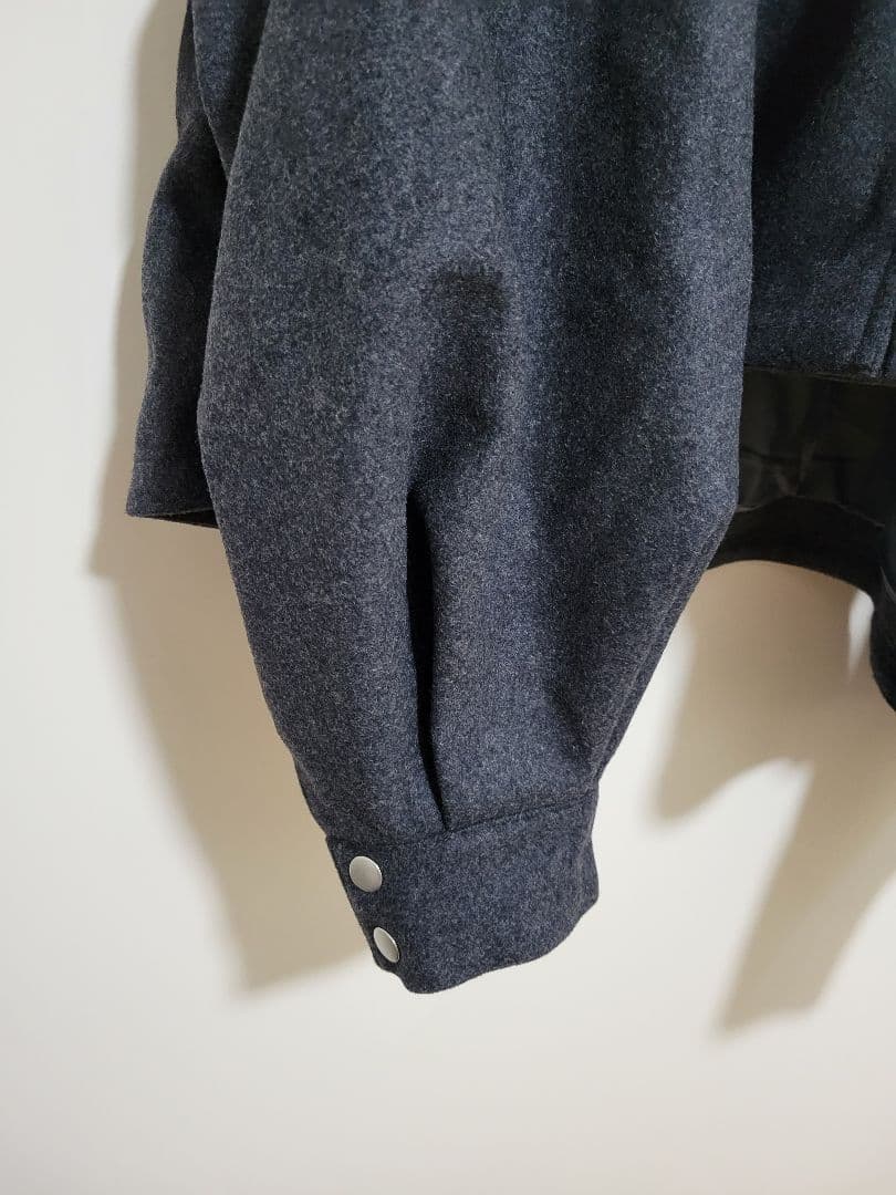 のり mecre メルトンフーディーショートブルゾン ショートコート