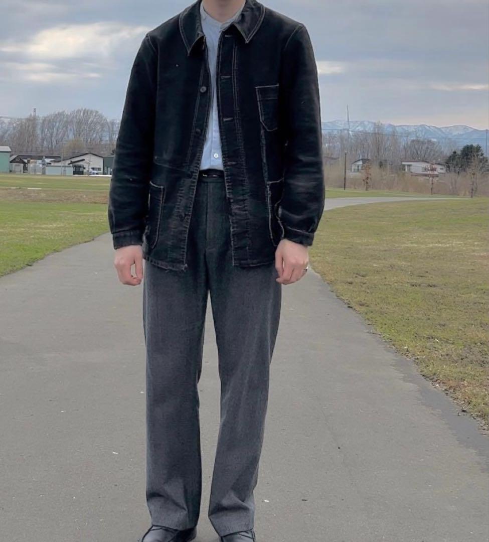 40s ブラックモールスキンジャケットDubure & Deverchere