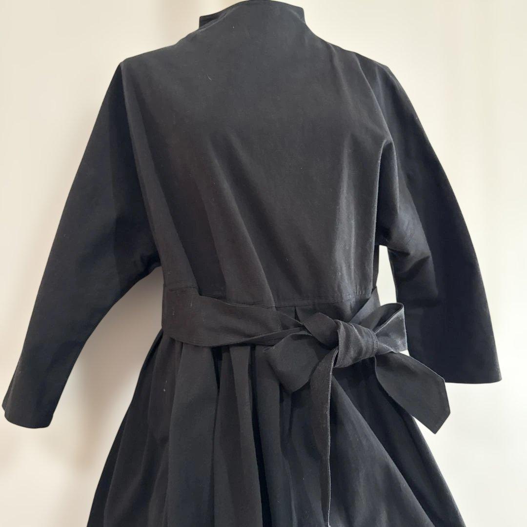 wafu レイズドネック、鍵盤タックワンピース　共布ベルト付き