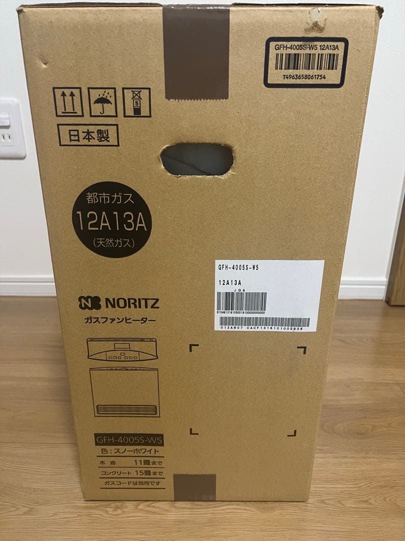 【新品未開封品】都市ガス ファンヒーター　GFH-4005S-W5 ノーリツ