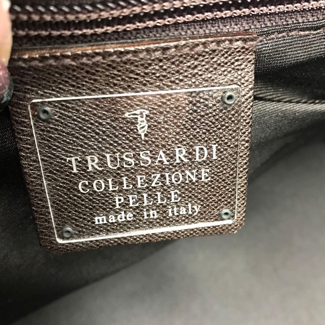 ☆美品☆TRUSSARDI ボストンバッグ ダークブラウン 大容量 旅行