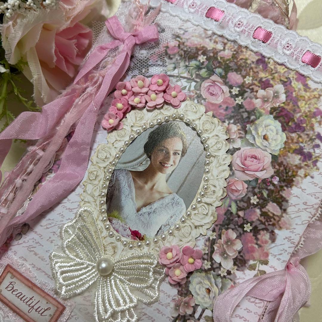 薔薇とレースのジャンクジャーナル・雑記帳　さくら色のウェディング♡