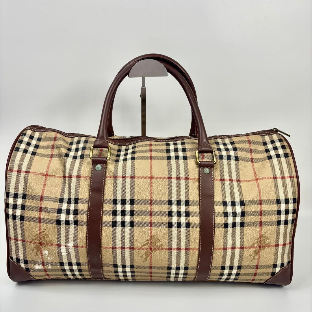 BURBERRY ボストンバッグ トラベルバッグ 大容量 旅行 ノバチェック