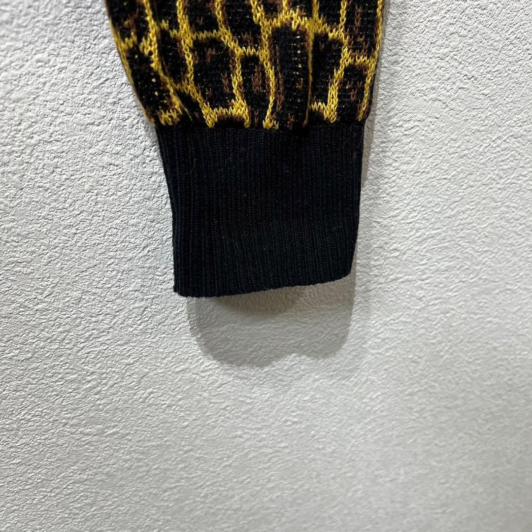 希少 ワコマリア ジャガード クルーネック ニット アニマル レオパード