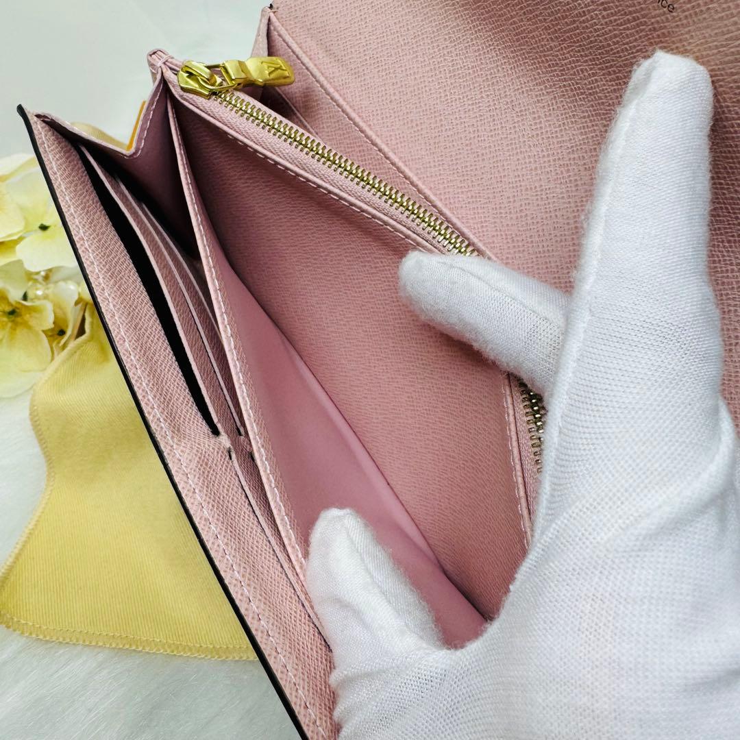 ルイヴィトン 新型 ポルトフォイユサラ M62235 ローズバレリーヌ 長財布