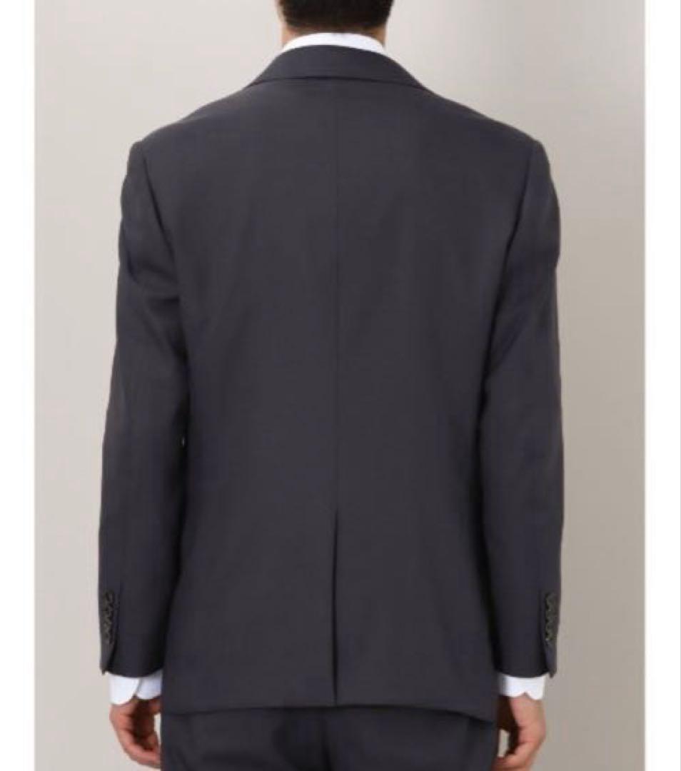 タグ付き 3点セットTAKA-Q ストレッチセットアップスーツ チェック紺