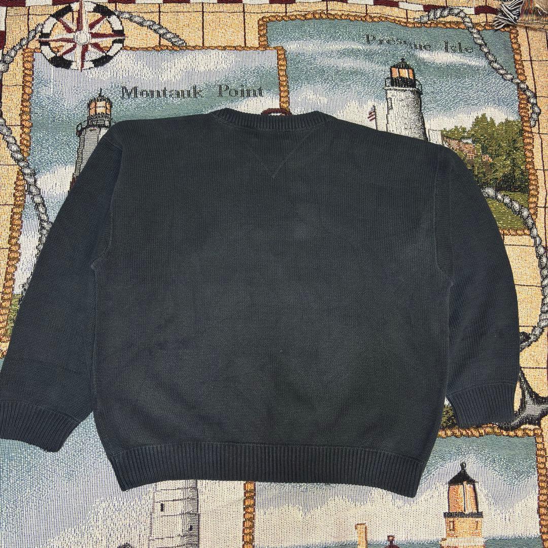 1980s Eddie Bauer 黒タグ　前v ブラック　コットンニット