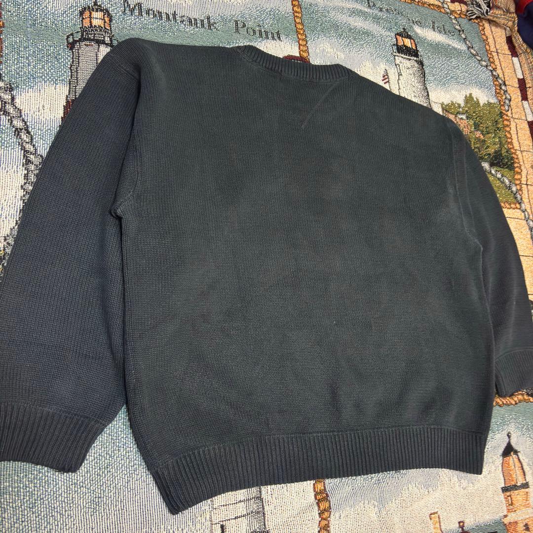 1980s Eddie Bauer 黒タグ　前v ブラック　コットンニット