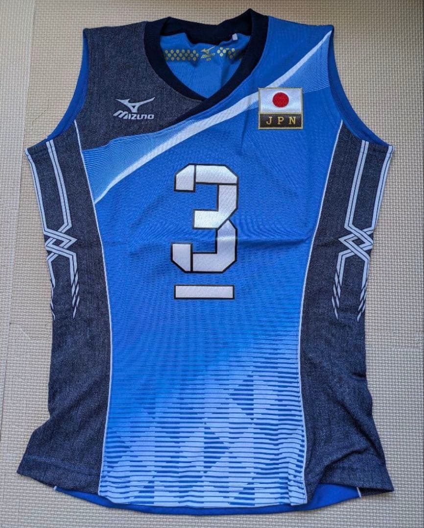 Mizuno バレーボールジャージ 青 3 SAORI 木村沙織