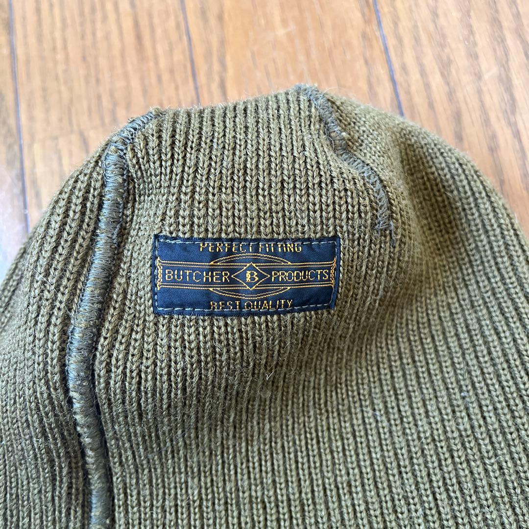 アットラスト　ブッチャープロダクツ ニット帽 オリーブグリーン