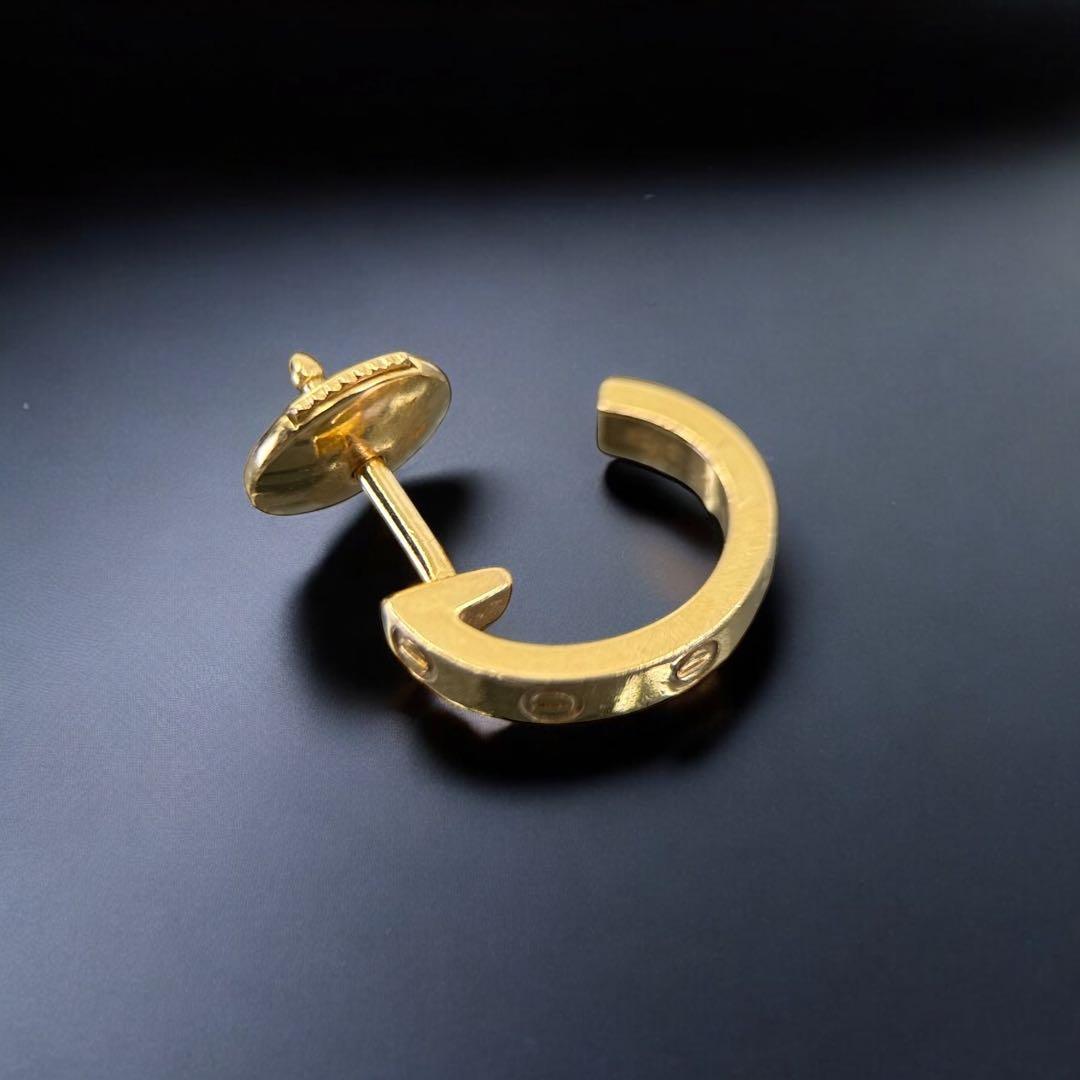 【美品】カルティエ　ラブ　ピアス　750 YG 片耳　フープ