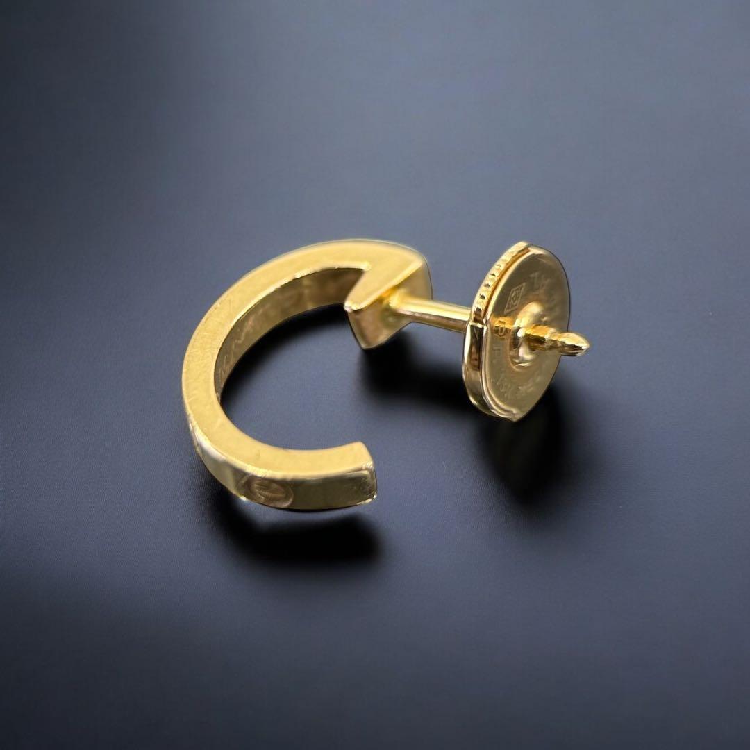 【美品】カルティエ　ラブ　ピアス　750 YG 片耳　フープ