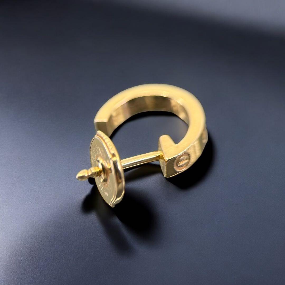 【美品】カルティエ　ラブ　ピアス　750 YG 片耳　フープ