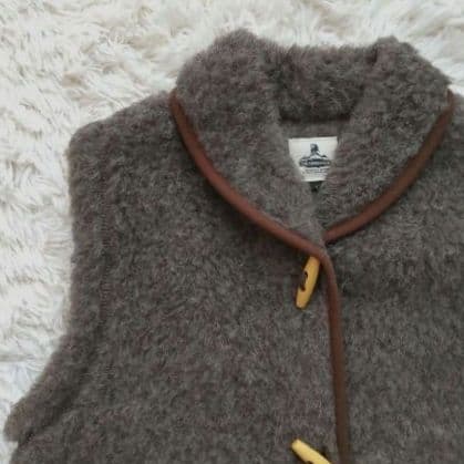 COLD BREAKER　もこもこ　ボアベスト　ウール100％　ブラウン　L