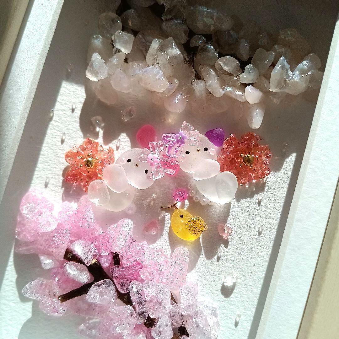 シーグラスアート　♡sakuraカクテル　ほろよい気分♡　✧春の桜を夢飛行✧