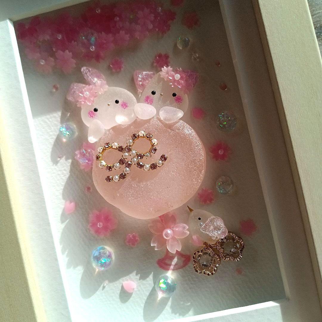 シーグラスアート　♡sakuraカクテル　ほろよい気分♡　✧春の桜を夢飛行✧
