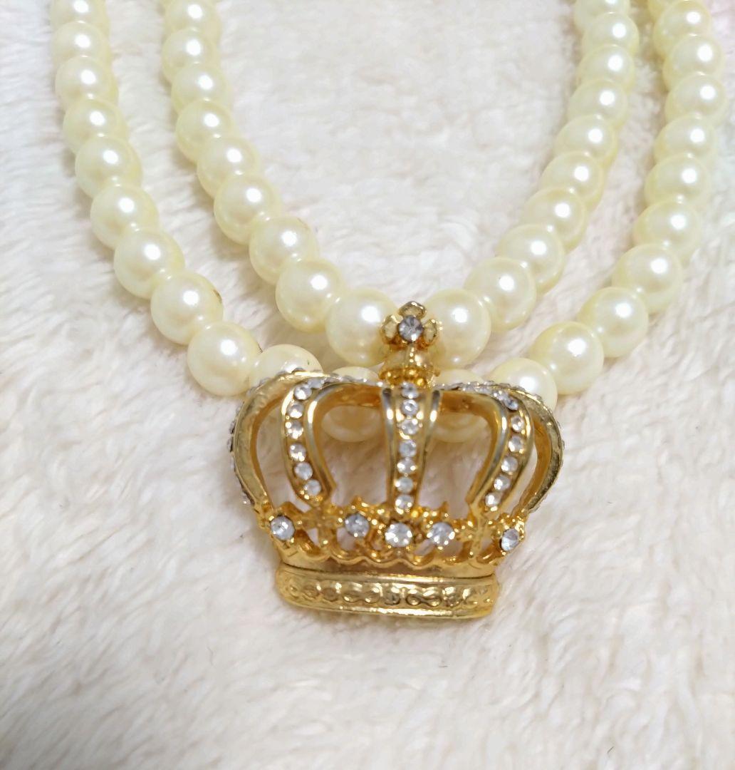 ジーザスディアマンテ　王冠パールネックレス