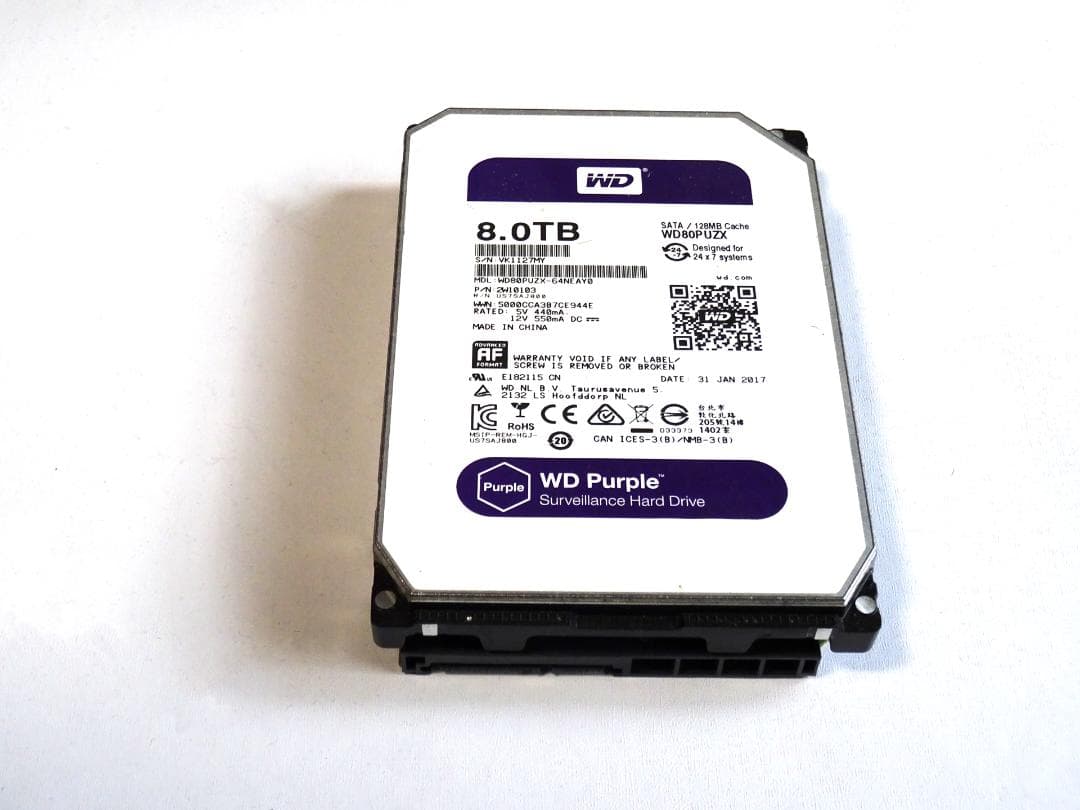 WD Purple WD80PUZX 8TB ×2台セット