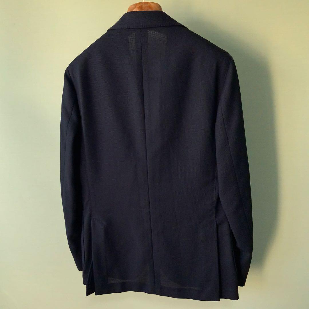 LARDINI ラルディーニ ウール ホップサック ジャケット 44ネイビー伊製