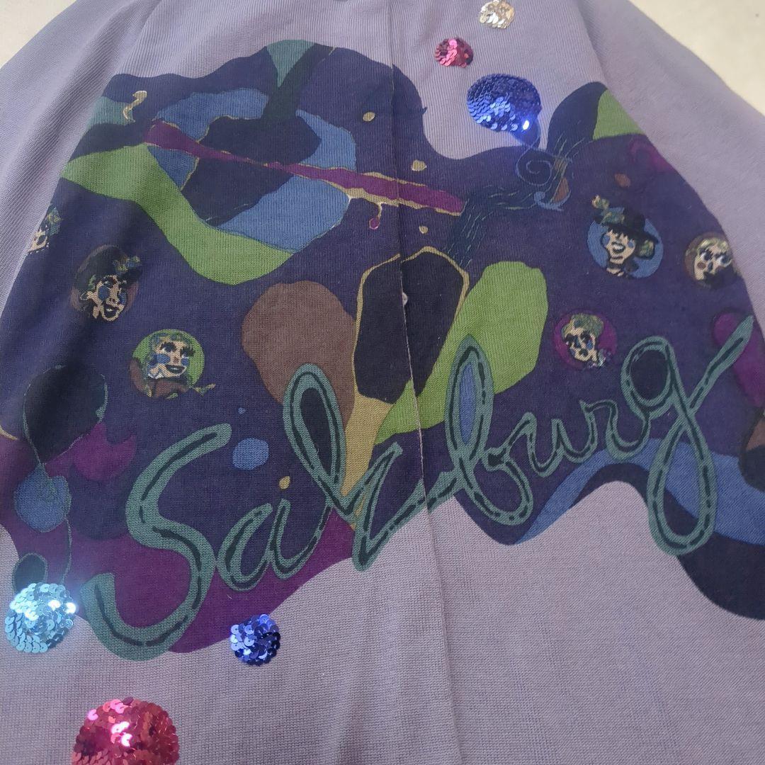 トクコプルミエヴォル　カーディガン　パープル　ウール100　　М　スパンコール