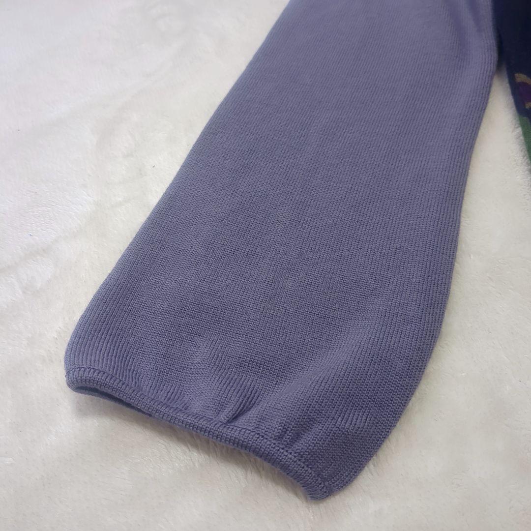 トクコプルミエヴォル　カーディガン　パープル　ウール100　　М　スパンコール