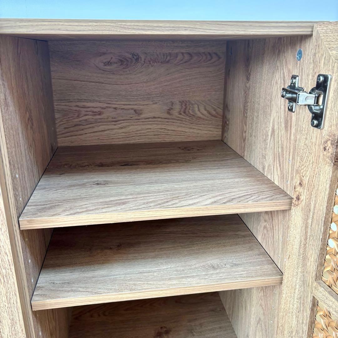 【LOWYA】ロウヤ [幅120] ラタン調キャビネット リビングボード