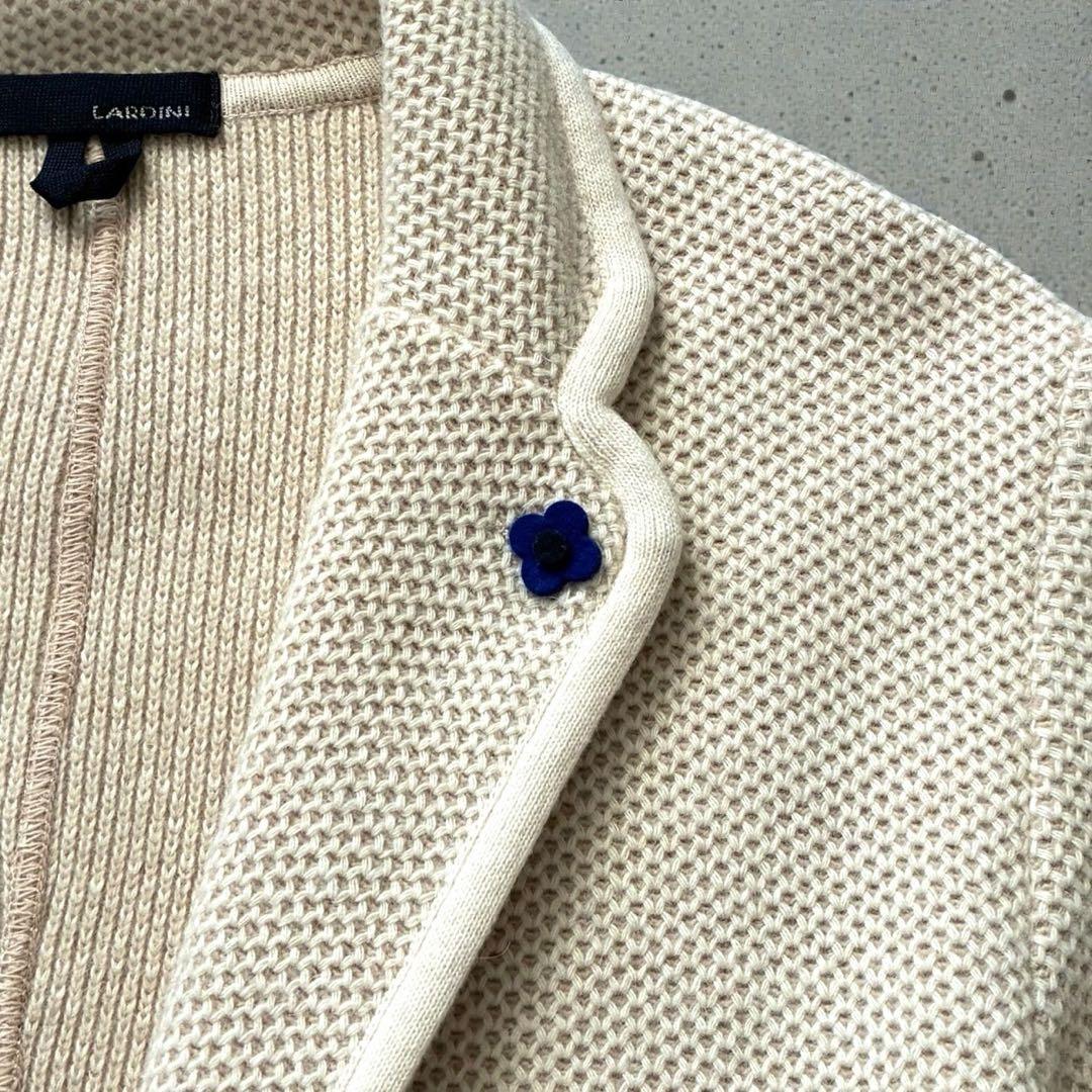美品 LARDINI ニットテーラードジャケット 最高級アルパカウール XL