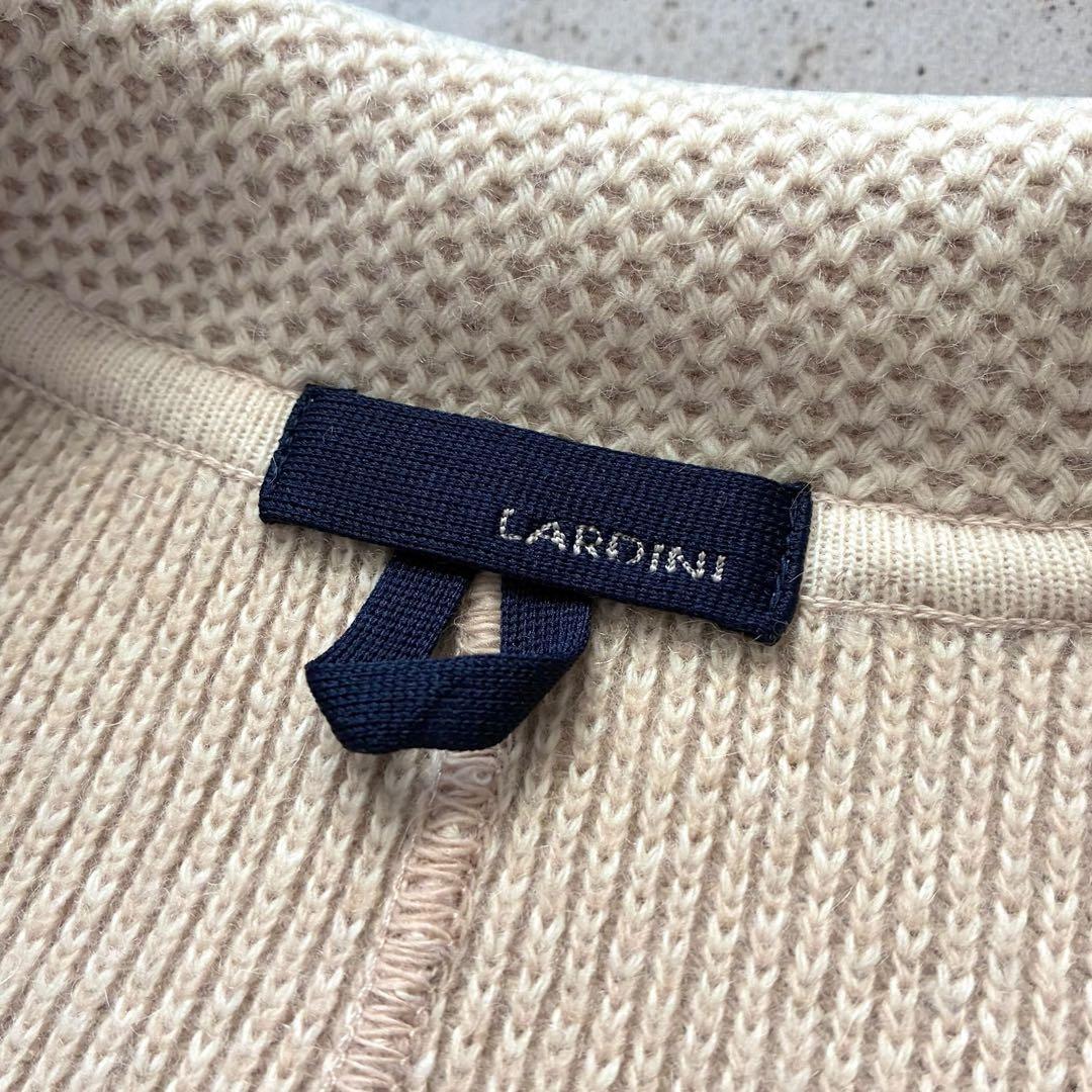美品 LARDINI ニットテーラードジャケット 最高級アルパカウール XL