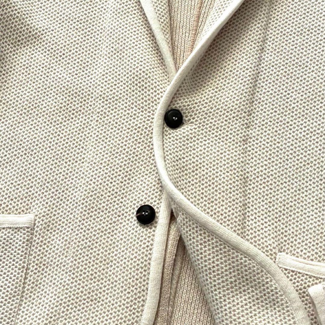 美品 LARDINI ニットテーラードジャケット 最高級アルパカウール XL