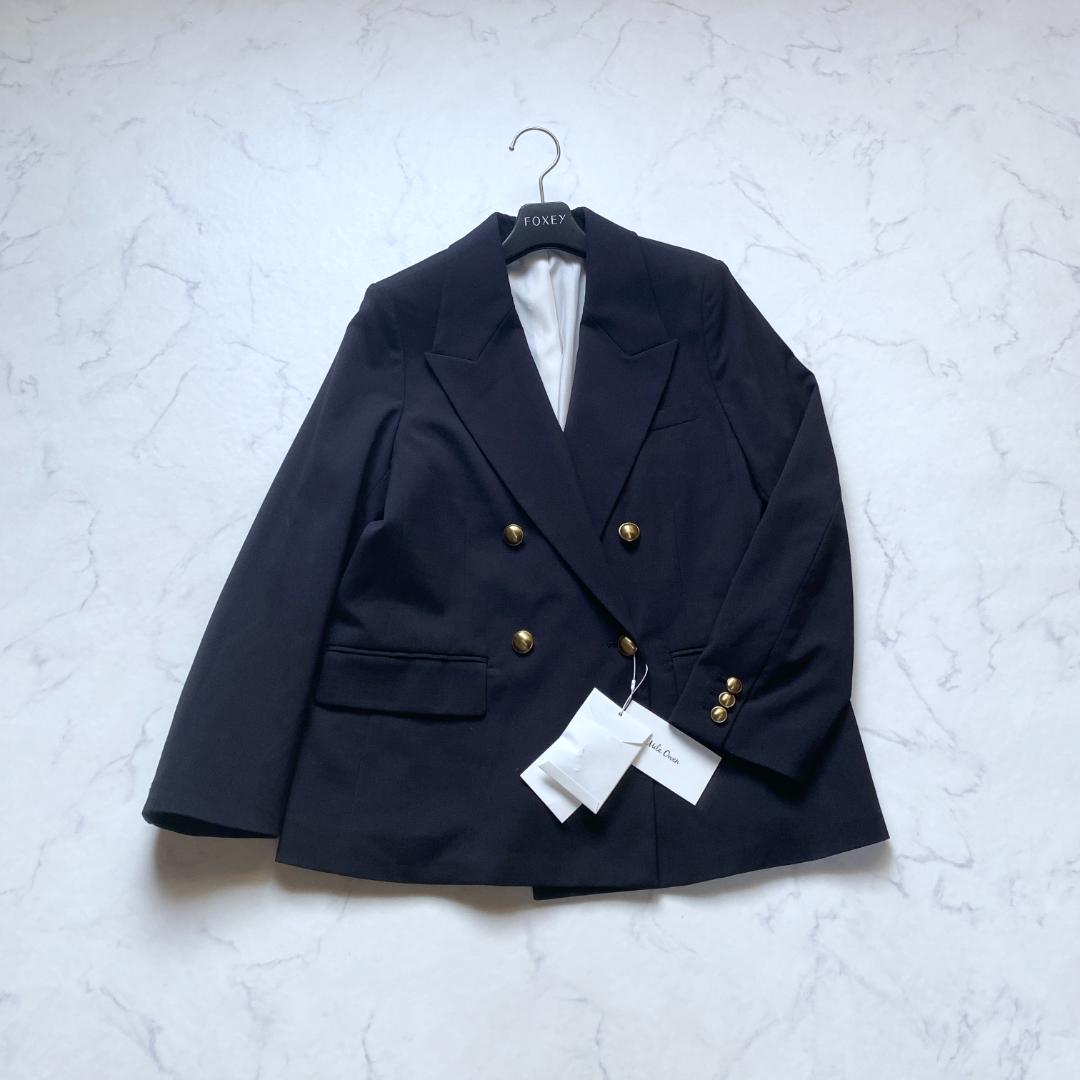 タグ付✨ミラオーウェン 金釦ダブルブレストジャケット 0 ネイビー