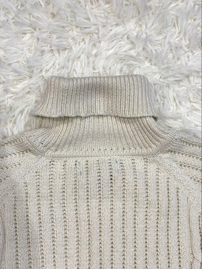 【新品】 ブルックスブラザーズ タートルネック ケーブルニット M 白