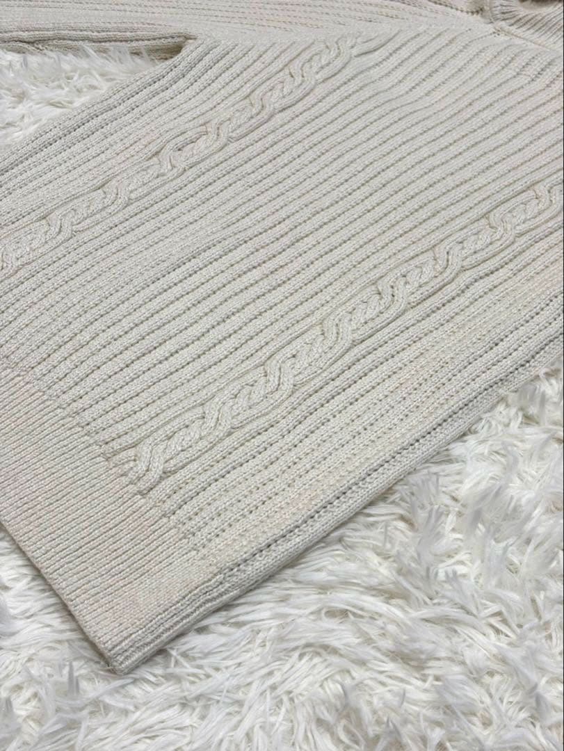 【新品】 ブルックスブラザーズ タートルネック ケーブルニット M 白