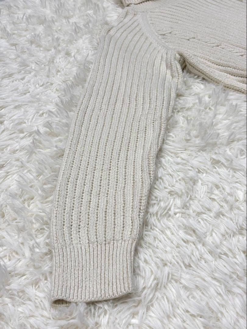 【新品】 ブルックスブラザーズ タートルネック ケーブルニット M 白