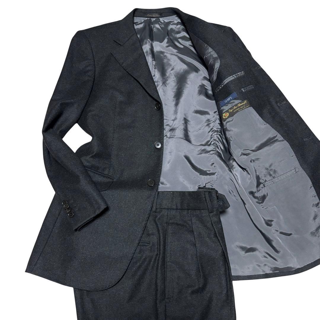 美品 シップス ロロピアーナ カシミヤ混 スーツ セットアップ 日本製 グレー