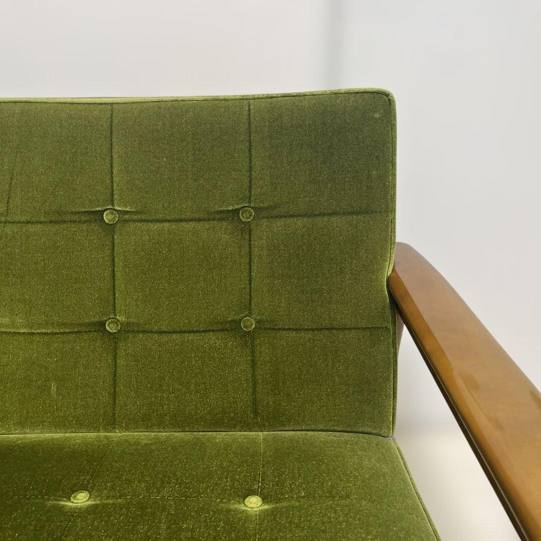 【送料込】カリモク60 ソファ 2人掛け モケットグリーン チェア