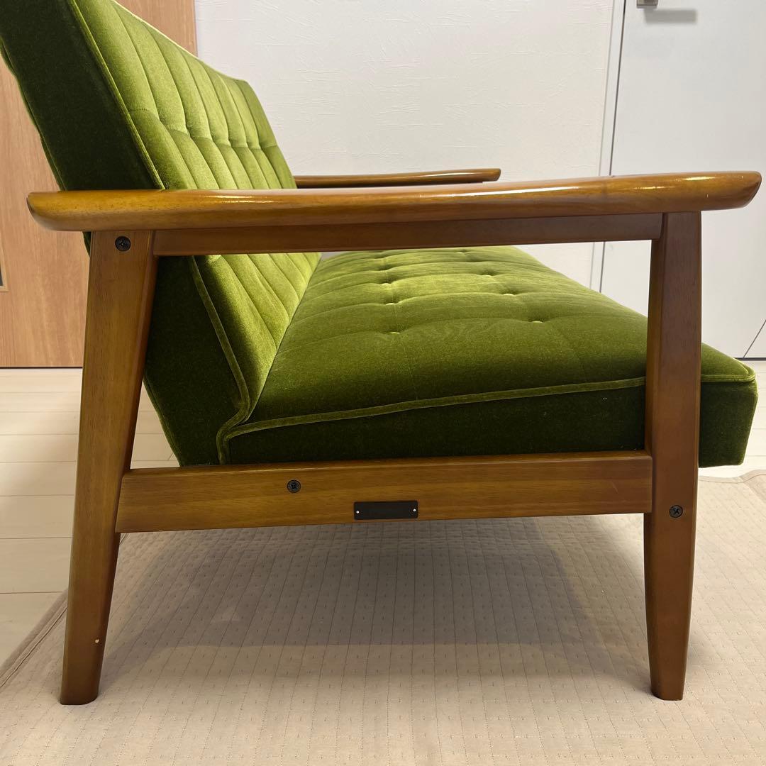 【送料込】カリモク60 ソファ 2人掛け モケットグリーン チェア