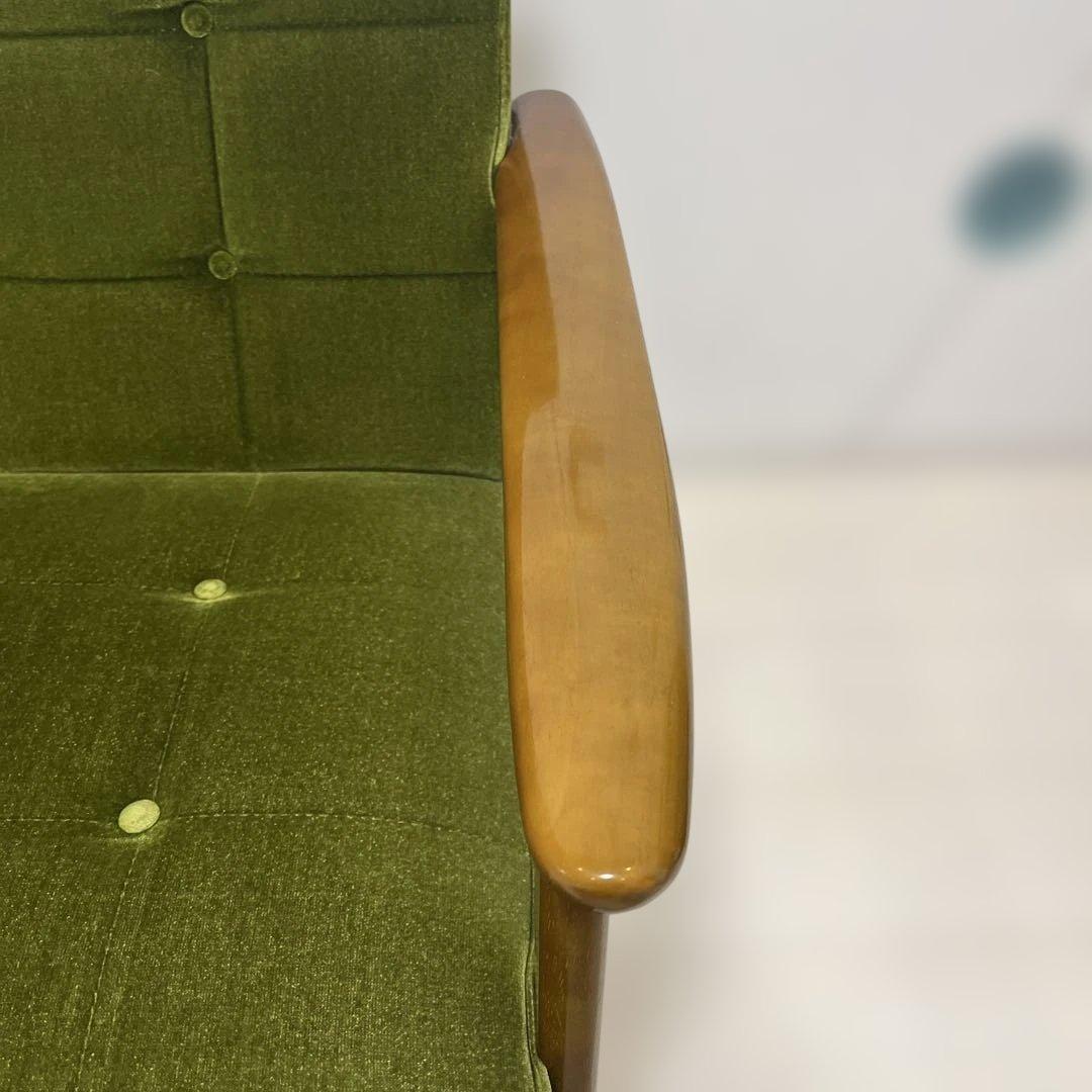 【送料込】カリモク60 ソファ 2人掛け モケットグリーン チェア