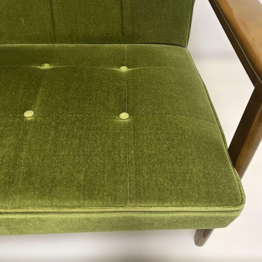 【送料込】カリモク60 ソファ 2人掛け モケットグリーン チェア