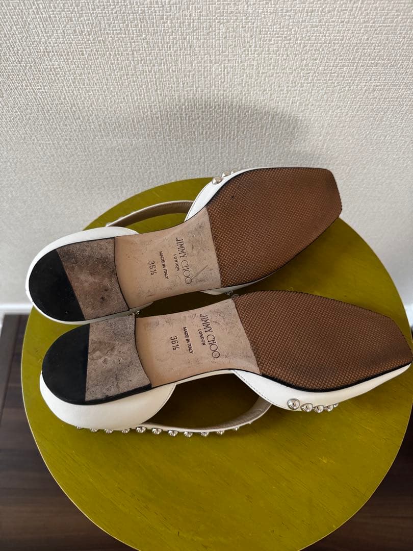 JIMMY CHOO ホワイトフラットシューズ