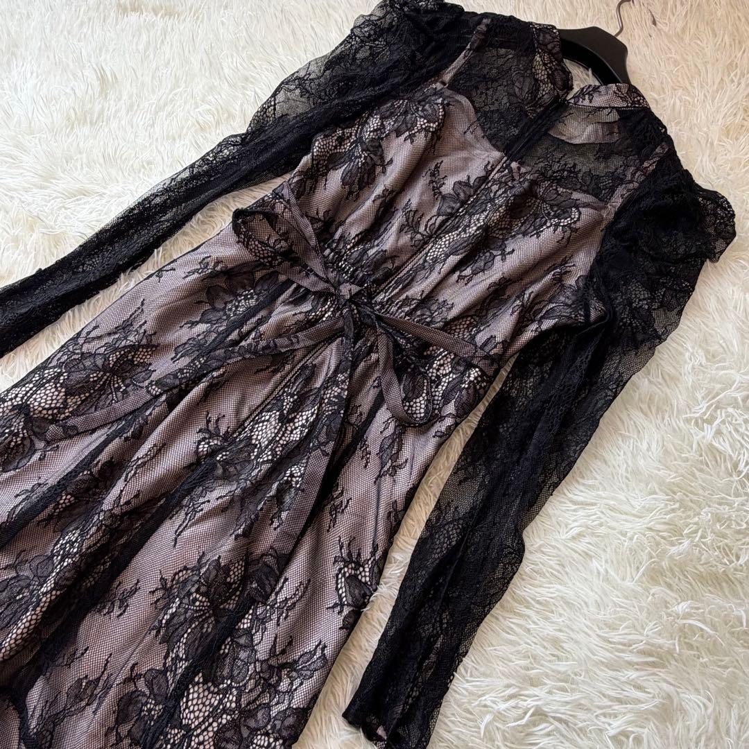 美品　アプワイザーリッシェ　マーメイドレースワンピース　ドレス　ブラック　結婚式