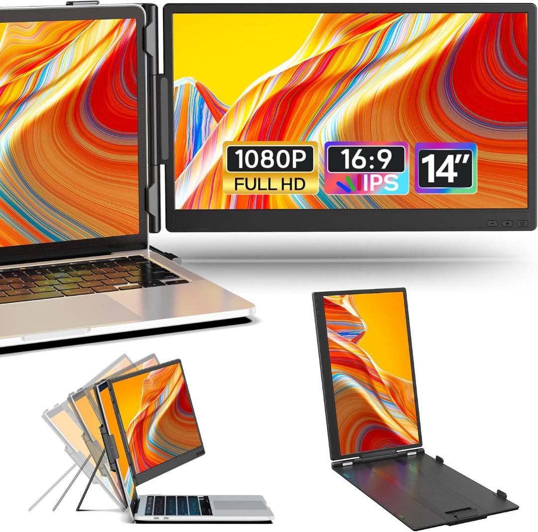 デュアルモニター 14インチ FHD 1080PノートPC13-17インチ対応