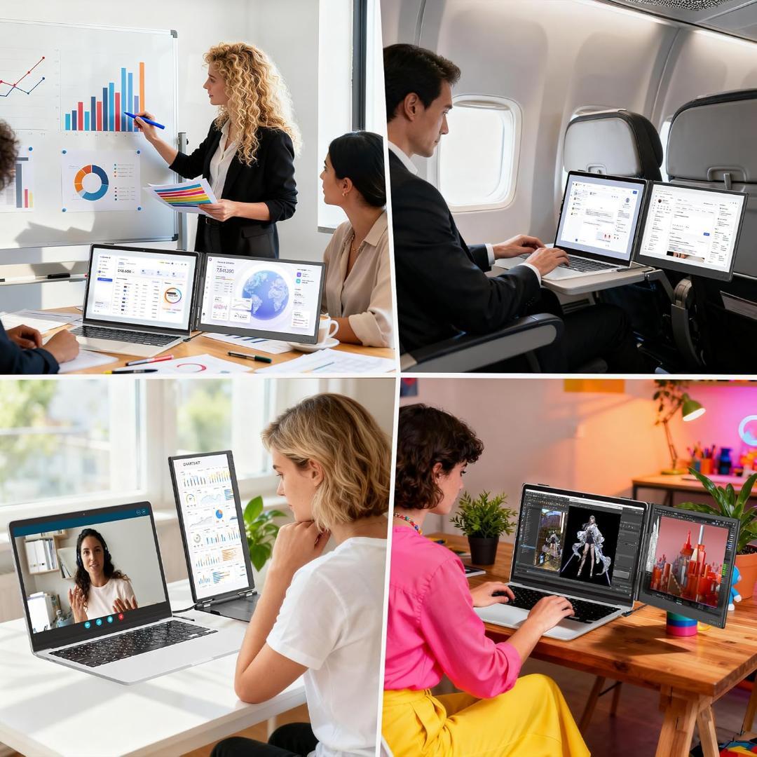 デュアルモニター 14インチ FHD 1080PノートPC13-17インチ対応