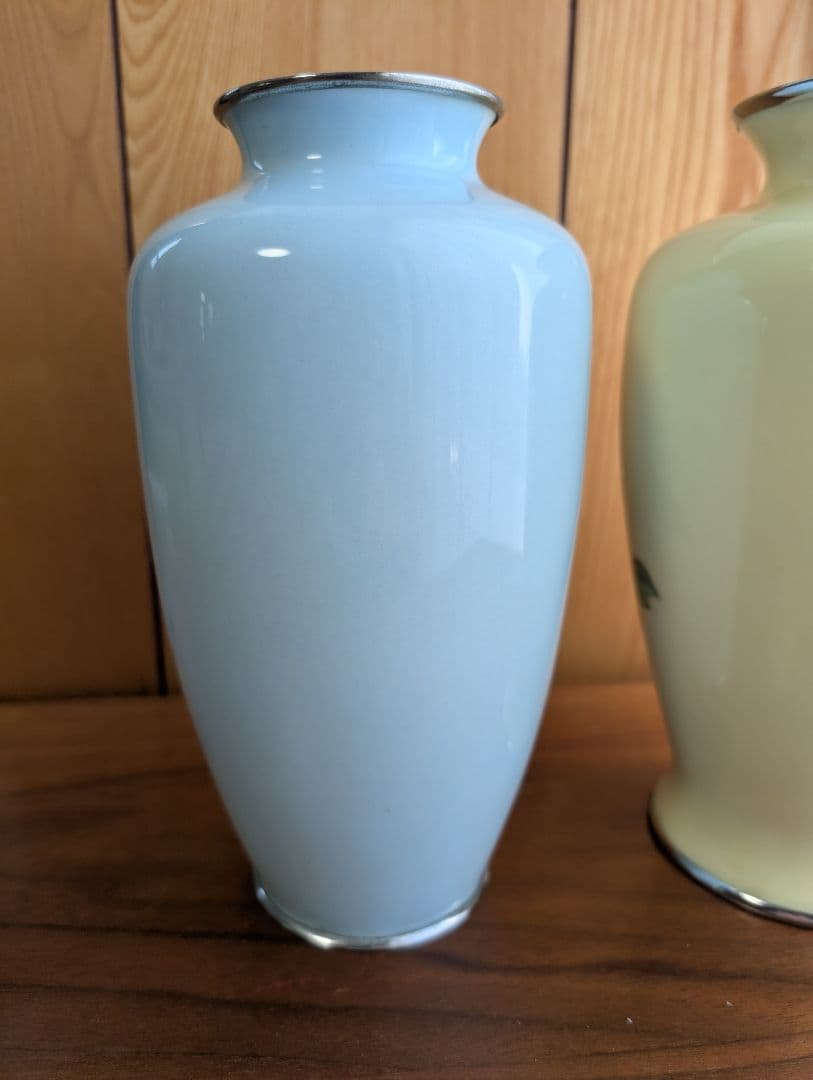 安藤七宝店　カトレア柄花瓶＋牡丹柄花瓶　セット