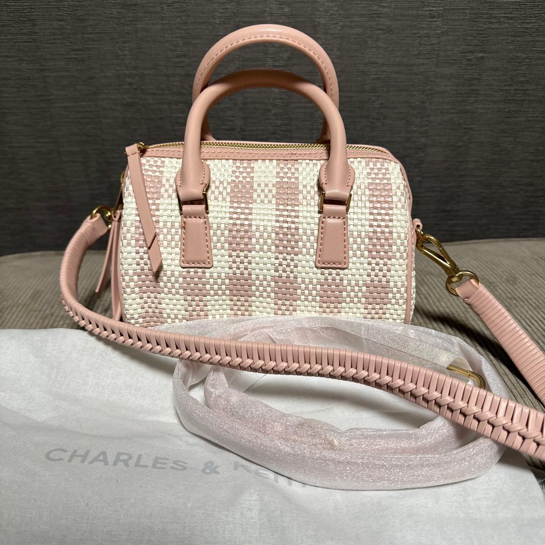 CHARLES & KEITH エベルレイ チェッカーボウリングバッグ